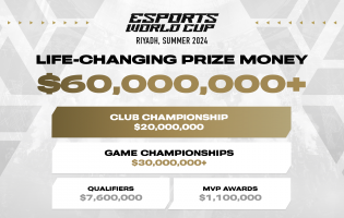 Esports World Cupissa on leuat loksauttava 60 miljoonan dollarin kokonaispalkintopotti