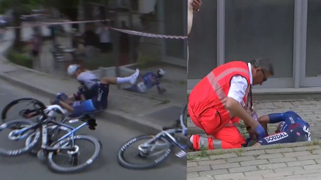 Mikel Landa kärsi vakavan kolarin Giro d'Italian ensimmäisellä erikoiskokeella