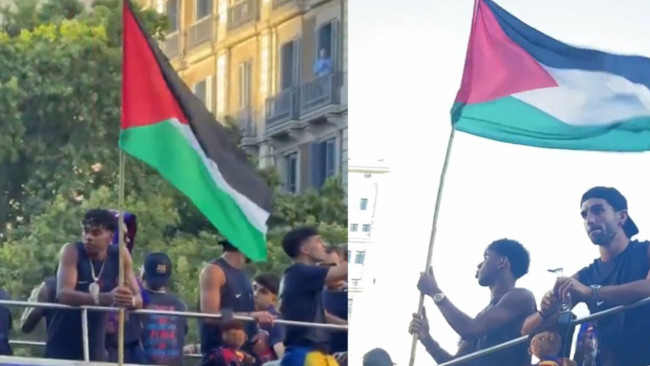 Lamine Yamal menee nettiin näyttämällä Palestiinan lippua Barçan liigajuhlissa