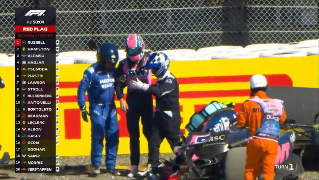 Japanin Formula 1:n vapaat harjoitukset 2 keskeytyivät useiden onnettomuuksien vuoksi, mukaan lukien Jack Doohanin kolari