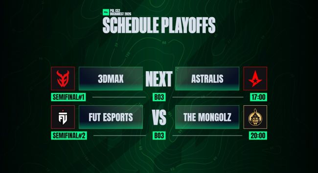 PGL Bucharest 2026: Tässä ovat tämän päivän semifinaalien otteluohjelmat