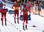 Klaebo voittaa viidennen kultamitalin talviolympialaisissa miesten joukkuesprintiss&auml; maastohiihdossa