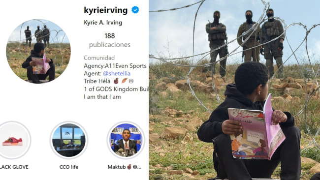 NBA-tähti Kyrie Irving muuttaa profiilikuvaansa solidaarisuuden osoituksena koulunkäynnistä jääneille palestiinalaislapsille