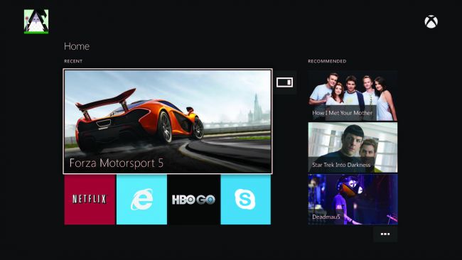 Xbox Series X -konsolin valikko on samanlainen kuin Xbox Onessa