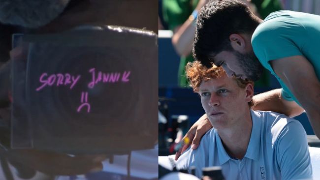 "Sorry Jannik :(", Alcarazin sydämellinen ele ja sanat Sinnerin jäätyä eläkkeelle