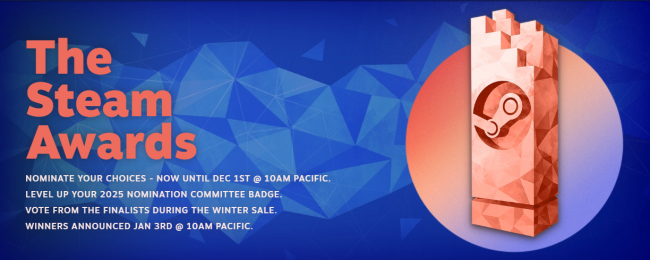 Ehdokkaat ovat nyt avoinna vuoden 2025 Steam Awards -kilpailuun