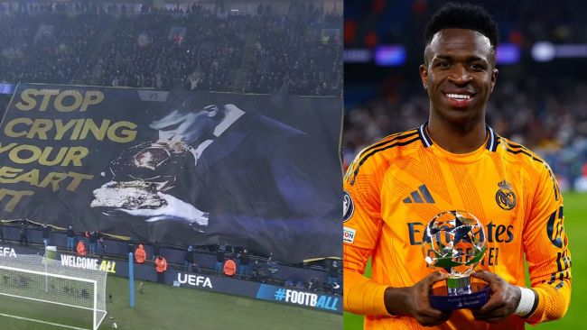 Vinícius Jr. sanoo, että "Stop Crying Your Heart Out" -banneri antoi hänelle enemmän motivaatiota Manchester Cityä vastaan