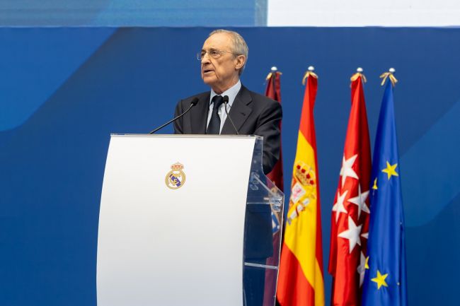 Real Madridin presidentti Florentino Pérez ilmoittaa uusista vaaleista ja sanoo, ettei aio erota omituisessa lehdistötilaisuudessa