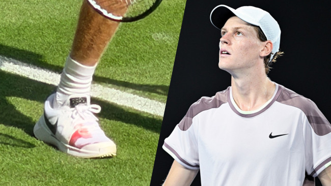 Jannik Sinner selittää veritahraiset kenkänsä selviytyessään viisieräisestä Wimbledon-debyytistään